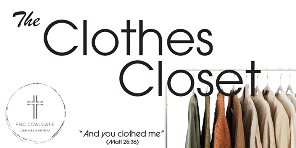 First Baptist Church Clothes Closet Banner.