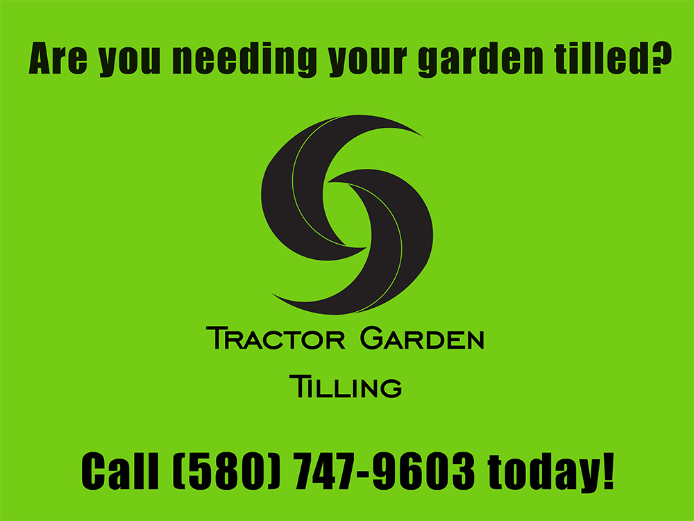 Tractor Garden Tilling Sign.