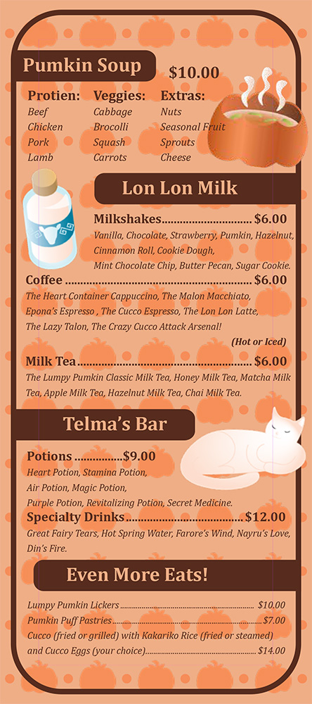 <i>The Lumpy Pumkin</i> from <i>The Legend of Zelda</i> Menu.